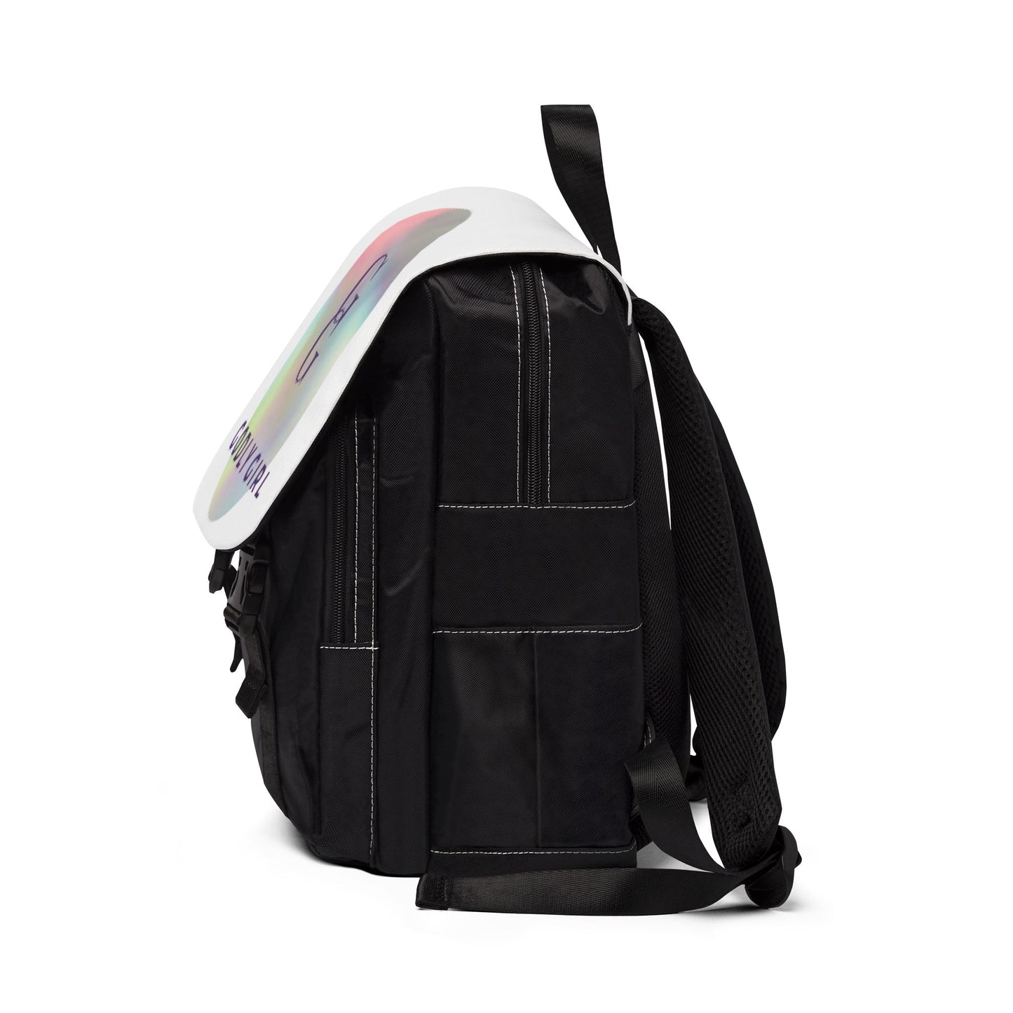 White Casual Shoulder Backpack